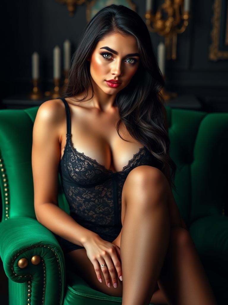 Luxury bedroom portrait — Premium bedroom ai character example for Darlink girlfriend generation